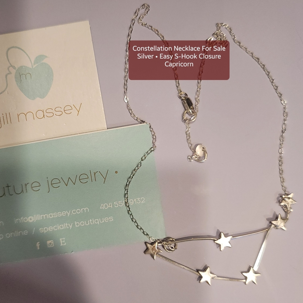 Jill Massey Couture Jewelry Silver Capricorn Constellation Necklace